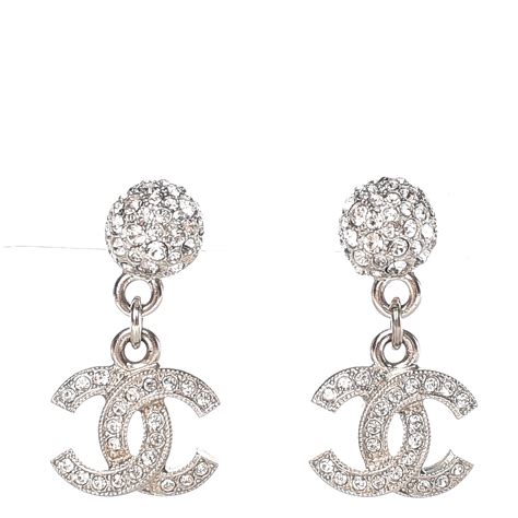 chanel cc drop earrings silver|chanel cc earrings sterling silver.